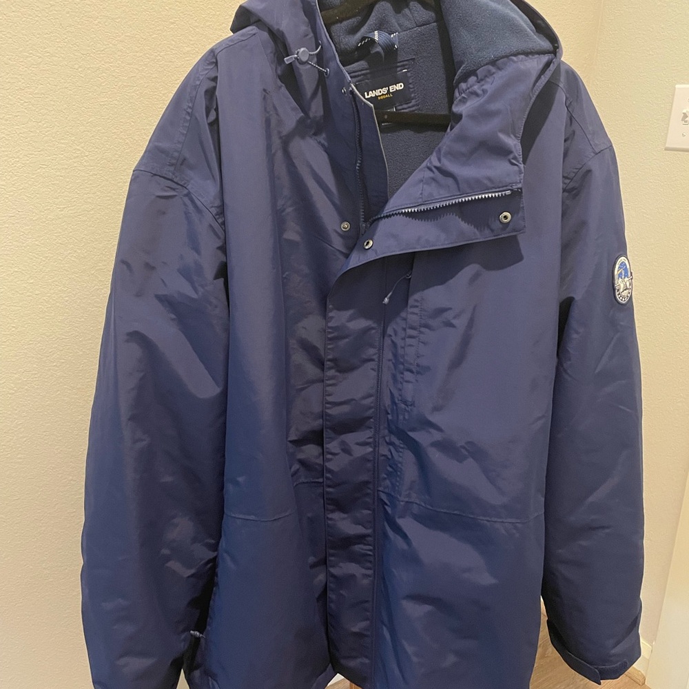 Lands' End Men’s Navy Hooded SnowJacket
